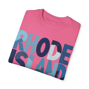 Rhode Island Unisex Garment Dyed Summer T Shirt Vibrant Style - Ocean State Styles