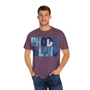 Rhode Island Unisex Garment Dyed Summer T Shirt Vibrant Style - Ocean State Styles