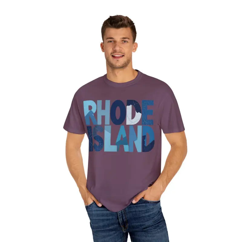 Rhode Island Unisex Garment Dyed Summer T Shirt Vibrant Style - Ocean State Styles