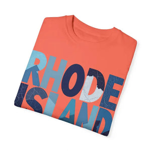 Rhode Island Unisex Garment Dyed Summer T Shirt Vibrant Style - Ocean State Styles