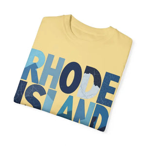 Rhode Island Unisex Garment Dyed Summer T Shirt Vibrant Style - Ocean State Styles