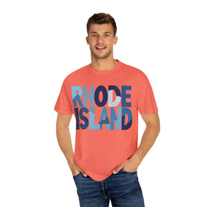 Rhode Island Unisex Garment Dyed Summer T Shirt Vibrant Style - Ocean State Styles