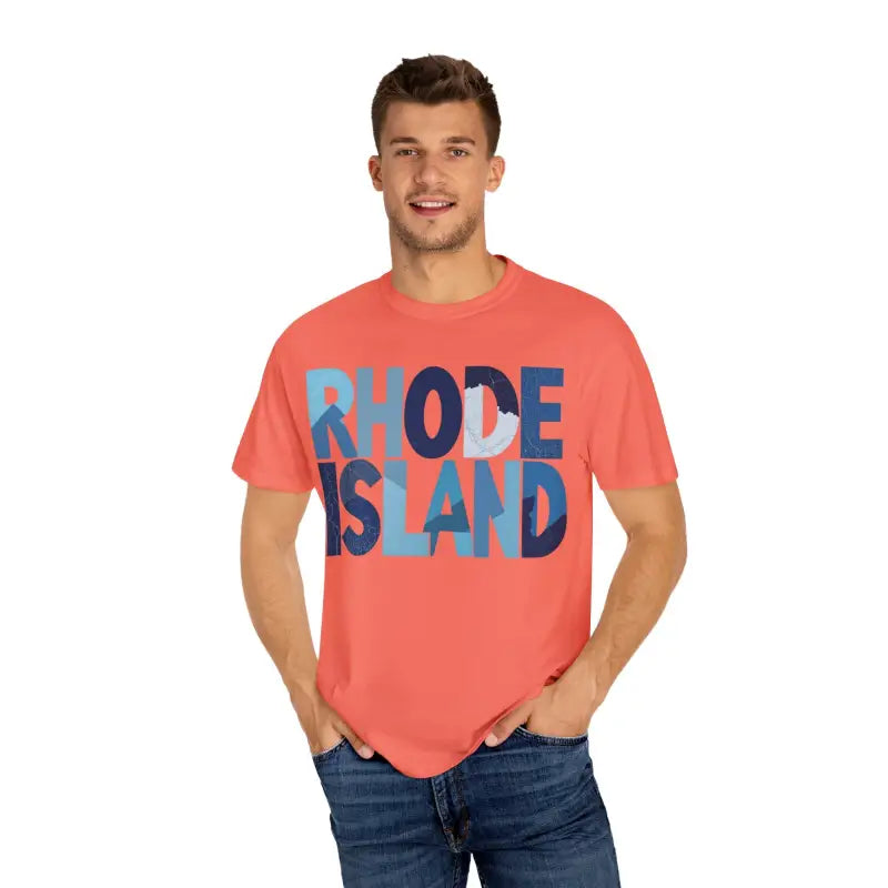 Rhode Island Unisex Garment Dyed Summer T Shirt Vibrant Style - Ocean State Styles