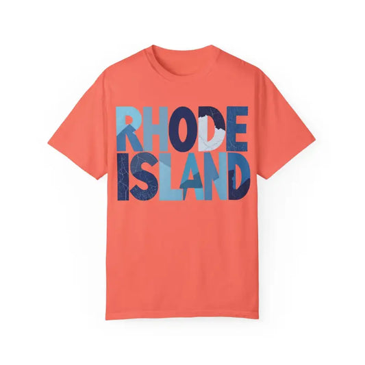 Rhode Island Unisex Garment Dyed Summer T Shirt Vibrant Style - Ocean State Styles