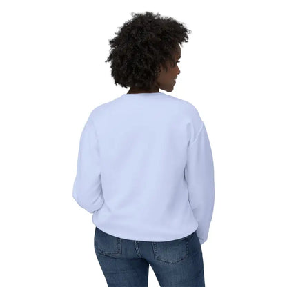 White long-sleeved sweatshirt from Rhody Unisex Lightweight Crewneck Sweatshirt collection