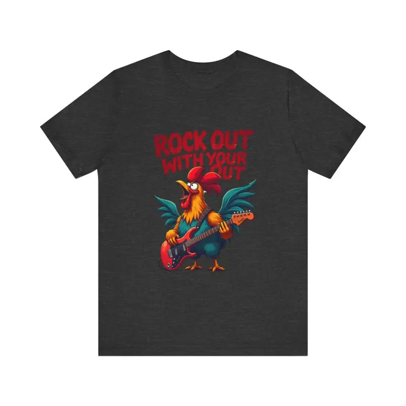Rooster Graphic T Shirt In Beige Black White And Dark Grey - Ocean State Styles