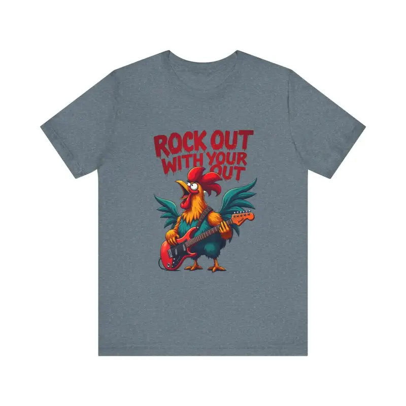 Rooster Graphic T Shirt In Beige Black White And Dark Grey - Ocean State Styles