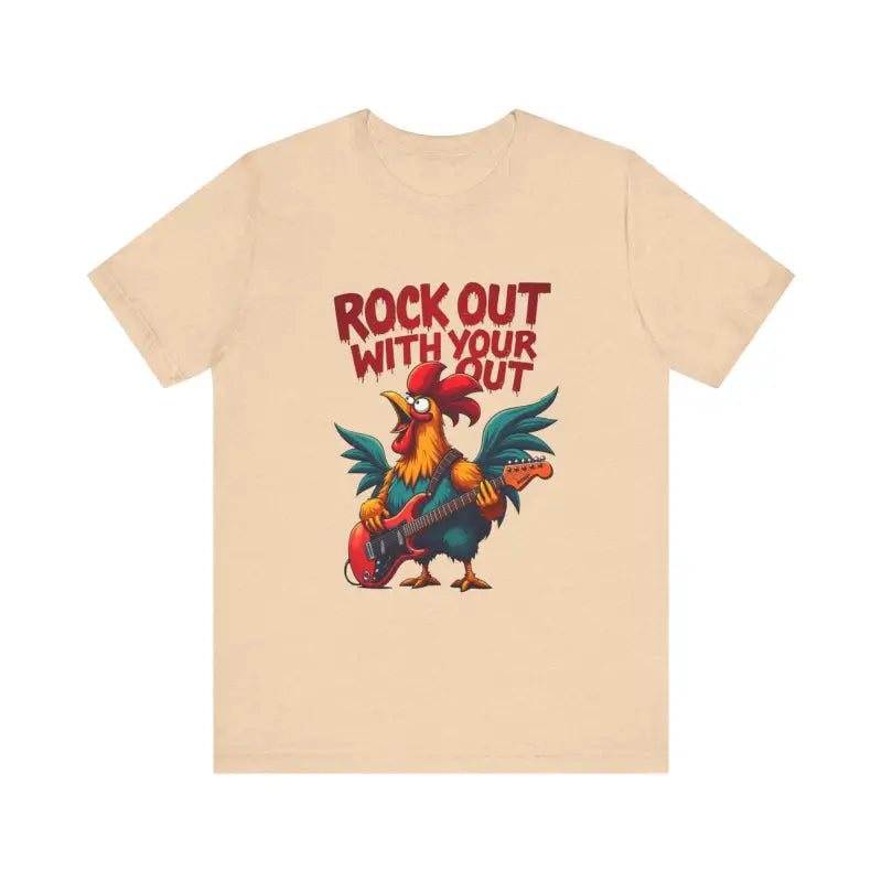 Rooster Graphic T Shirt In Beige Black White And Dark Grey - Ocean State Styles