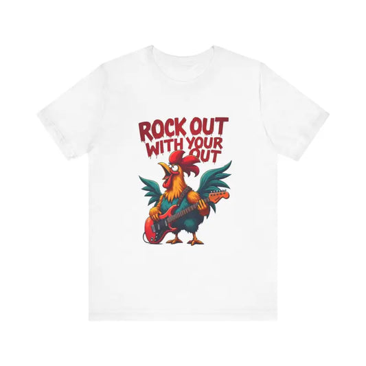 Rooster Graphic T Shirt In Beige Black White And Dark Grey - Ocean State Styles