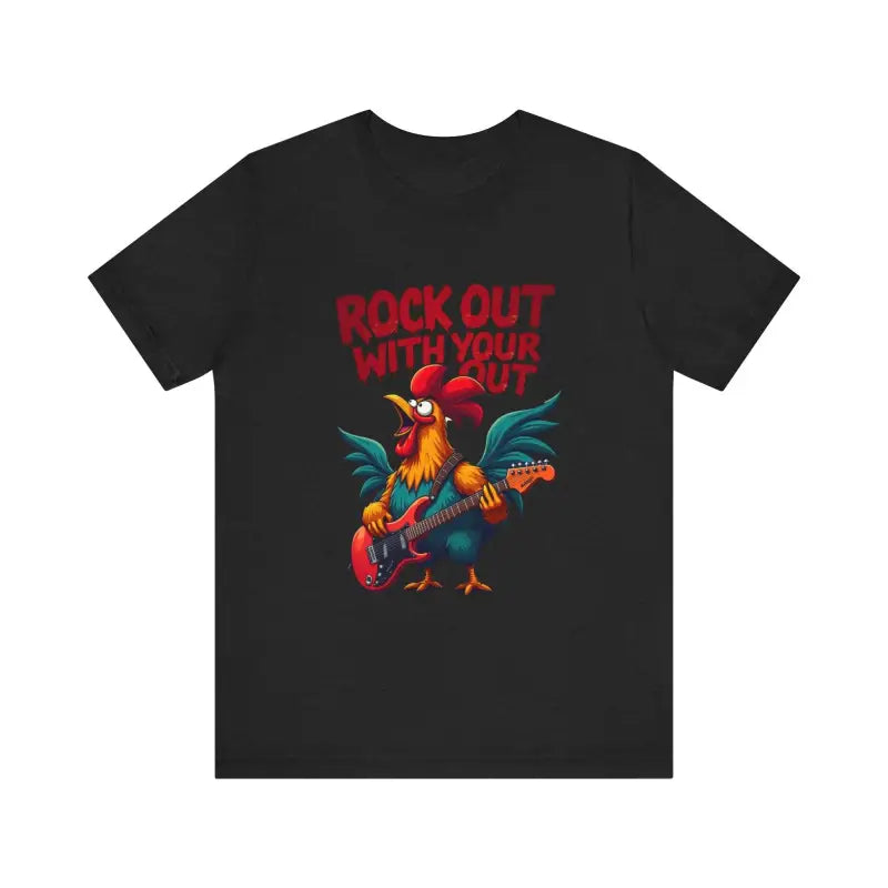 Rooster Graphic T Shirt In Beige Black White And Dark Grey - Ocean State Styles