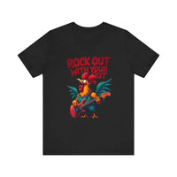 Rooster Graphic T Shirt In Beige Black White And Dark Grey - Ocean State Styles