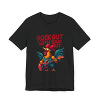 Rooster Graphic T Shirt In Beige Black White And Dark Grey - Ocean State Styles