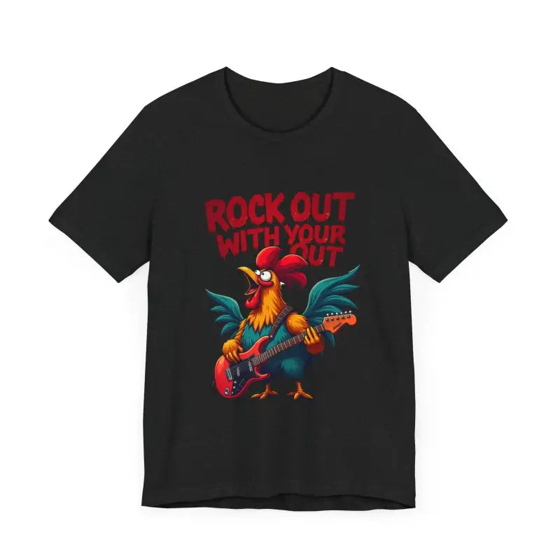 Rooster Graphic T Shirt In Beige Black White And Dark Grey - Ocean State Styles