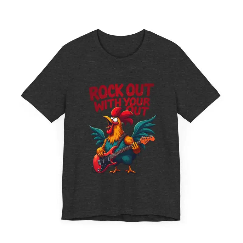 Rooster Graphic T Shirt In Beige Black White And Dark Grey - Ocean State Styles