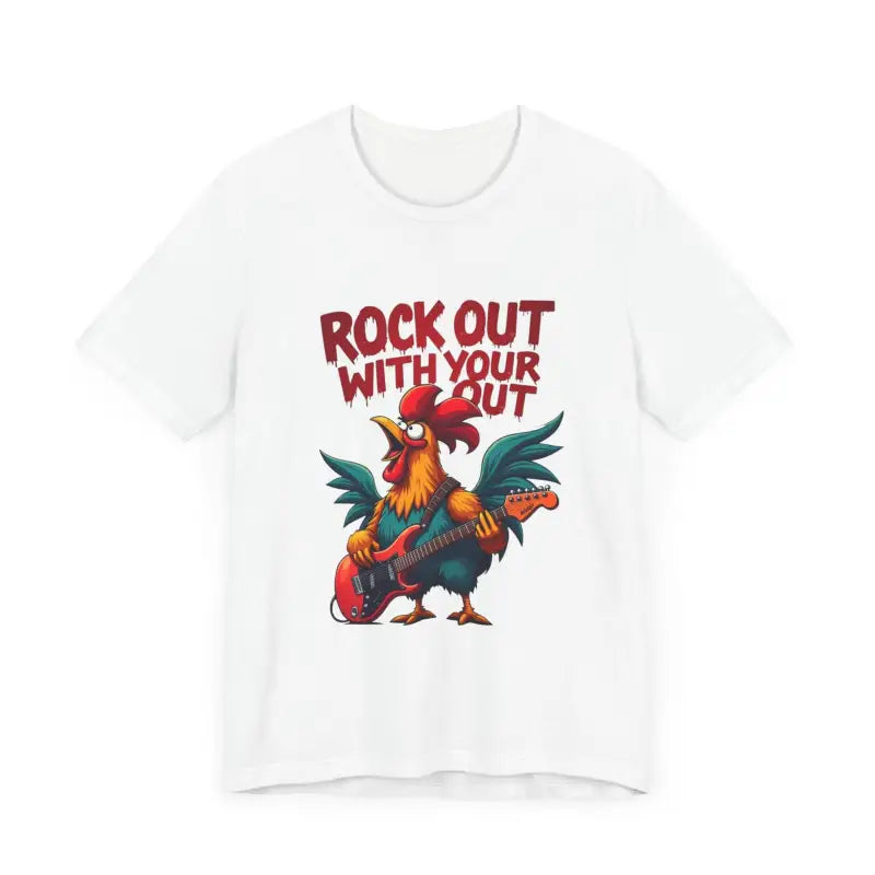 Rooster Graphic T Shirt In Beige Black White And Dark Grey - Ocean State Styles
