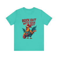 Rooster Graphic T Shirt In Beige Black White And Dark Grey - Ocean State Styles