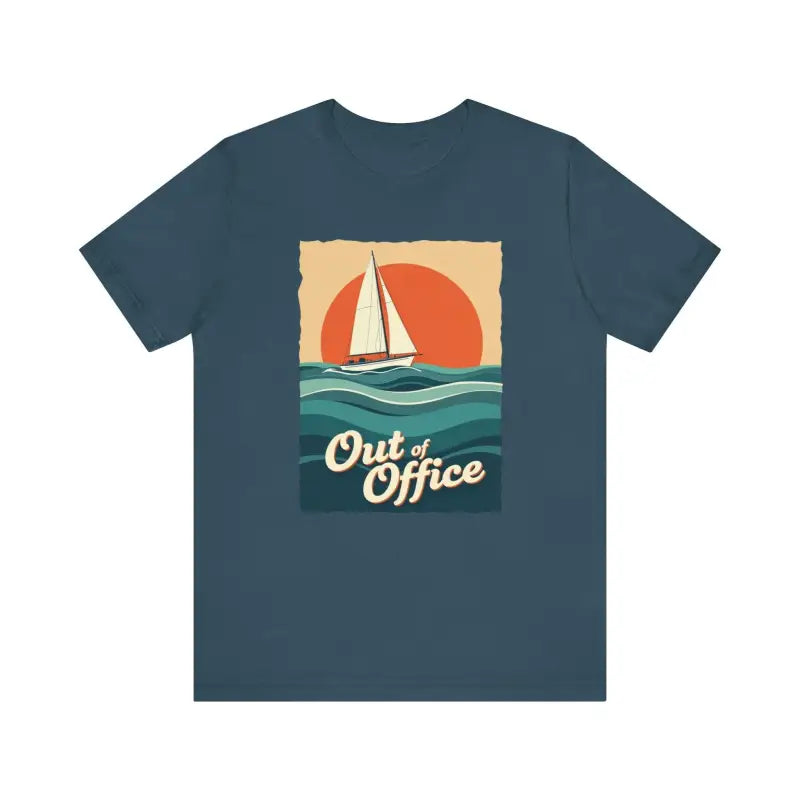 Blue t-shirt featuring sailboat graphic from Sailboat Graphic T Shirt Summer Collection