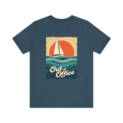 Blue t-shirt featuring sailboat graphic from Sailboat Graphic T Shirt Summer Collection