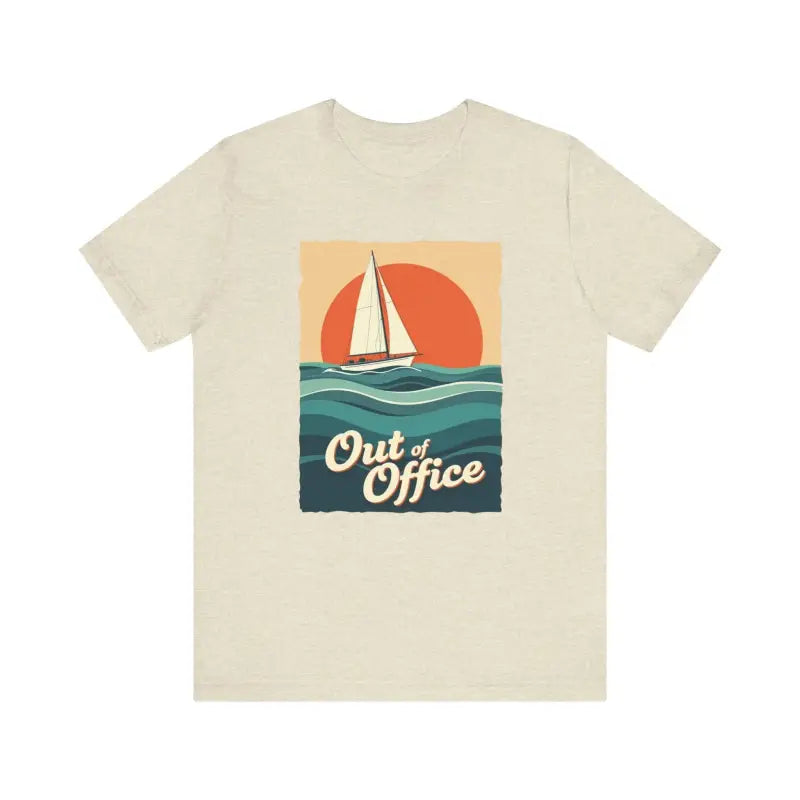 Beige Sailboat Graphic T-Shirt from the Summer Collection for a stylish look