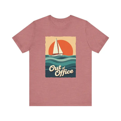 Mauve T-shirt featuring a sailboat graphic from the Summer Collection