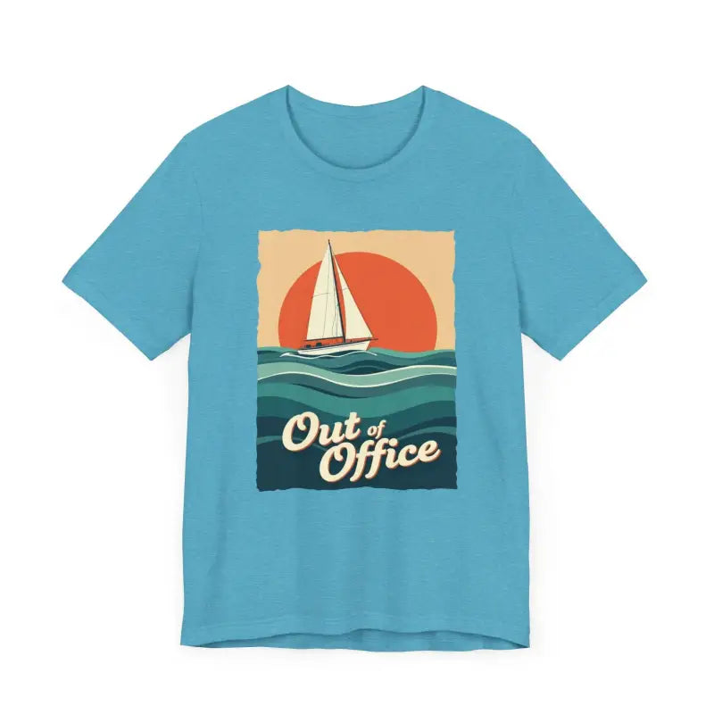 Blue t-shirt featuring a sailboat graphic from the Sailboat Graphic T Shirt Summer Collection