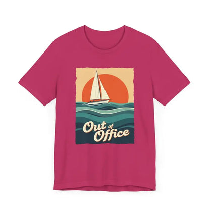 Magenta T-shirt featuring sailboat graphic from Sailboat Graphic T Shirt Summer Collection