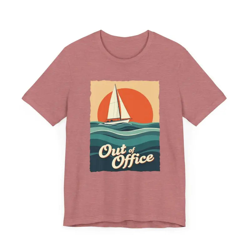 Mauve T-shirt featuring a sailboat graphic from the Summer Collection