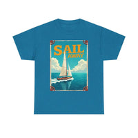 Sailboat Graphic Unisex Heavy Cotton T Shirt for Adventurers - Ocean State Styles