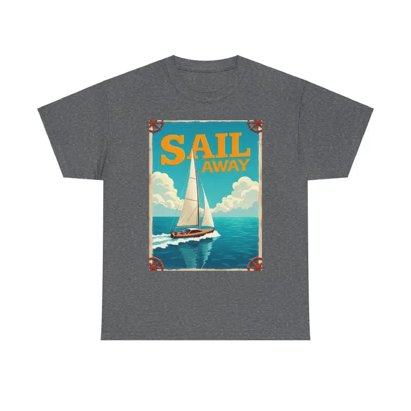Sailboat Graphic Unisex Heavy Cotton T Shirt for Adventurers - Ocean State Styles