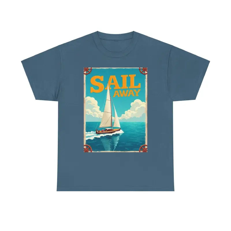 Sailboat Graphic Unisex Heavy Cotton T Shirt for Adventurers - Ocean State Styles