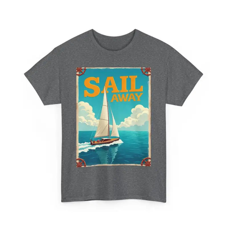 Sailboat Graphic Unisex Heavy Cotton T Shirt for Adventurers - Ocean State Styles