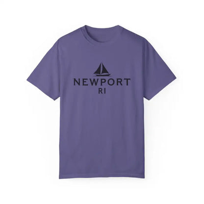 Purple Sailboat T-shirt featuring Newport RI design for beach lovers