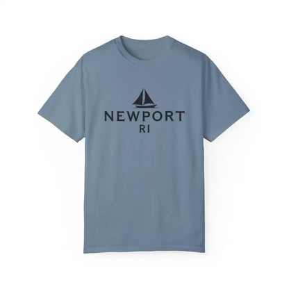 Blue t-shirt featuring sailboat graphic from Sailboat T Shirt Simple Newport RI Design