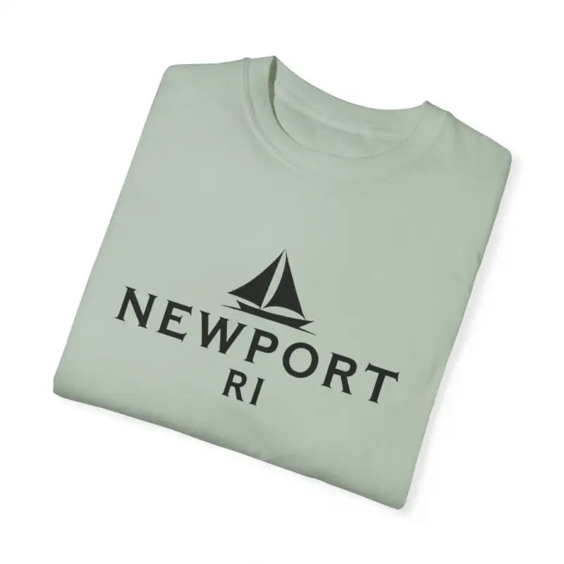 Folded Sailboat T Shirt with Newport RI design for beach lovers