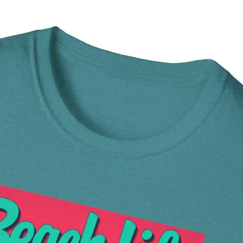 Teal T-shirt from Salmon T Shirt With Beach Scene collection showcasing coastal vibes