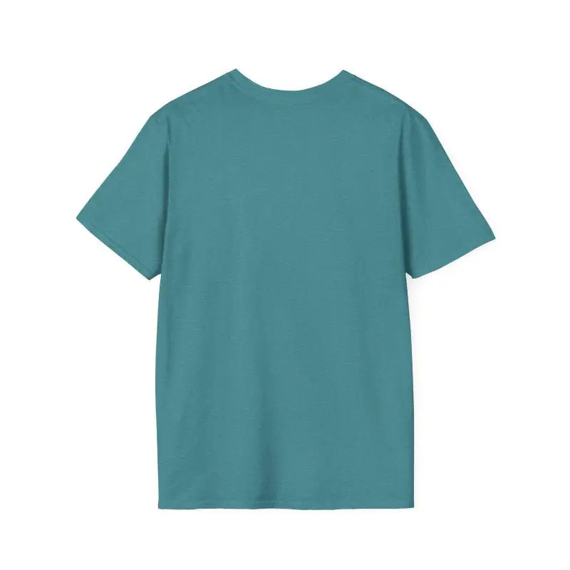 Teal short-sleeved t-shirt featured in Salmon T Shirt With Beach Scene collection