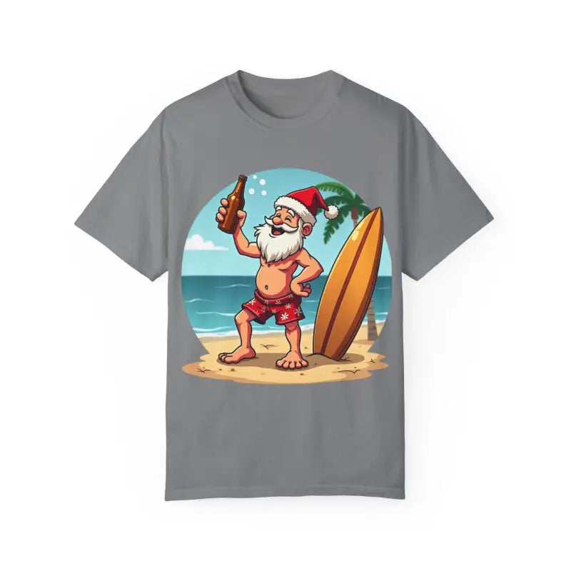 Santa Drinking Beer Surf Tropical Unisex T Shirt Fun Wear - Ocean State Styles