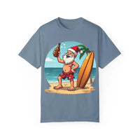 Santa Drinking Beer Surf Tropical Unisex T Shirt Fun Wear - Ocean State Styles