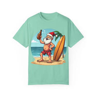 Santa Drinking Beer Surf Tropical Unisex T Shirt Fun Wear - Ocean State Styles