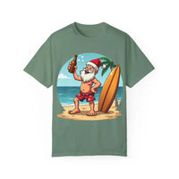 Santa Drinking Beer Surf Tropical Unisex T Shirt Fun Wear - Ocean State Styles