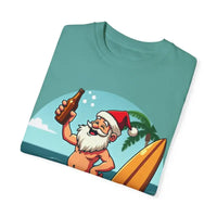Santa Drinking Beer Surf Tropical Unisex T Shirt Fun Wear - Ocean State Styles