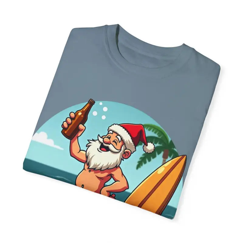 Santa Drinking Beer Surf Tropical Unisex T Shirt Fun Wear - Ocean State Styles