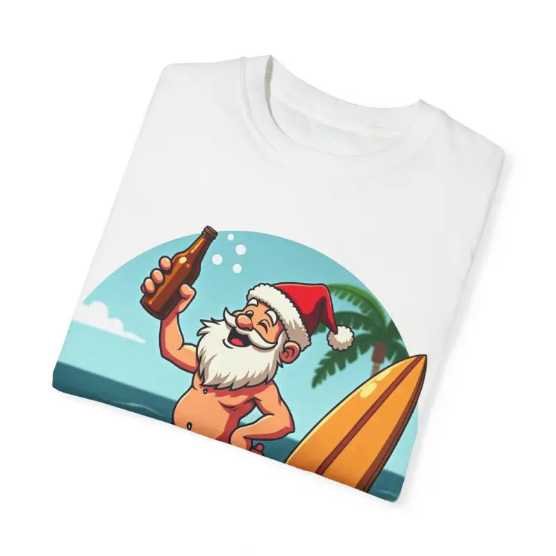 Santa Drinking Beer Surf Tropical Unisex T Shirt Fun Wear - Ocean State Styles