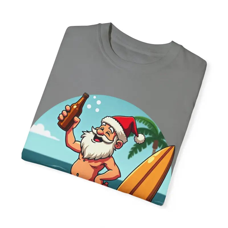 Santa Drinking Beer Surf Tropical Unisex T Shirt Fun Wear - Ocean State Styles