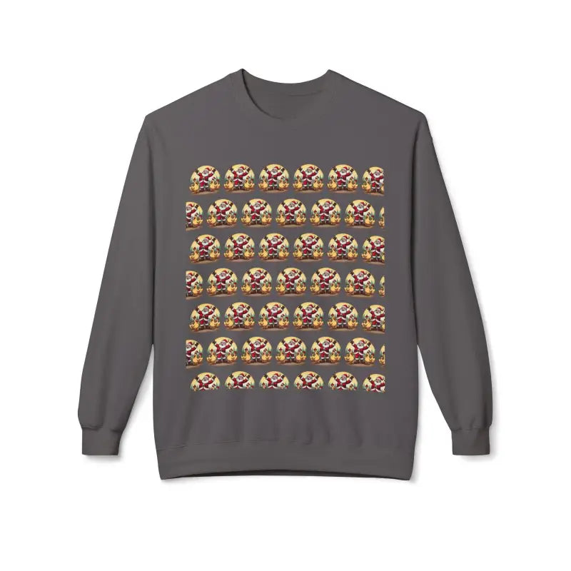 Santa With His Chicks Fleece Crewneck Sweatshirt - Ocean State Styles