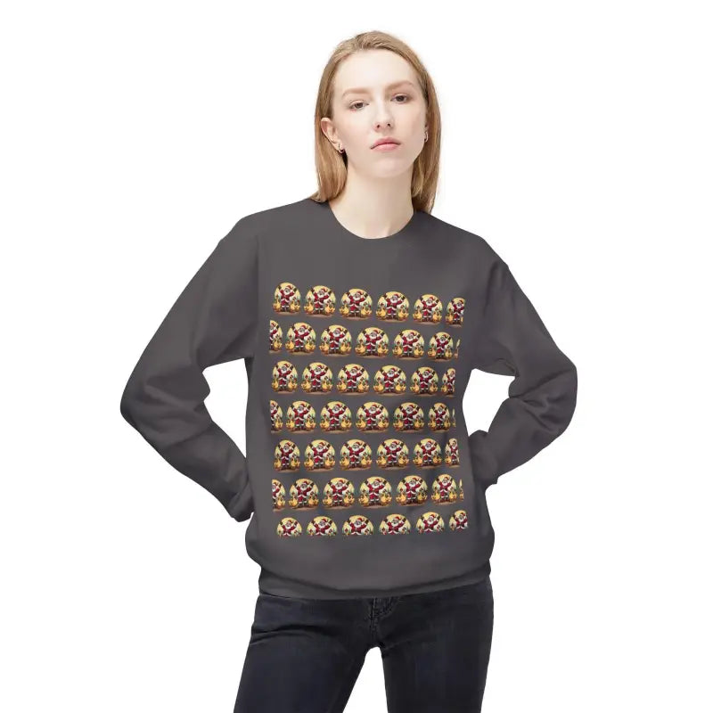 Santa With His Chicks Fleece Crewneck Sweatshirt - Ocean State Styles