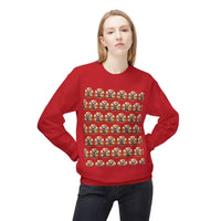 Santa With His Chicks Fleece Crewneck Sweatshirt - Ocean State Styles