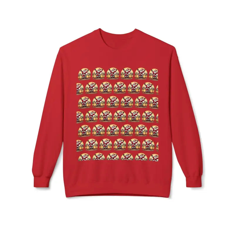 Santa With His Chicks Fleece Crewneck Sweatshirt - Ocean State Styles