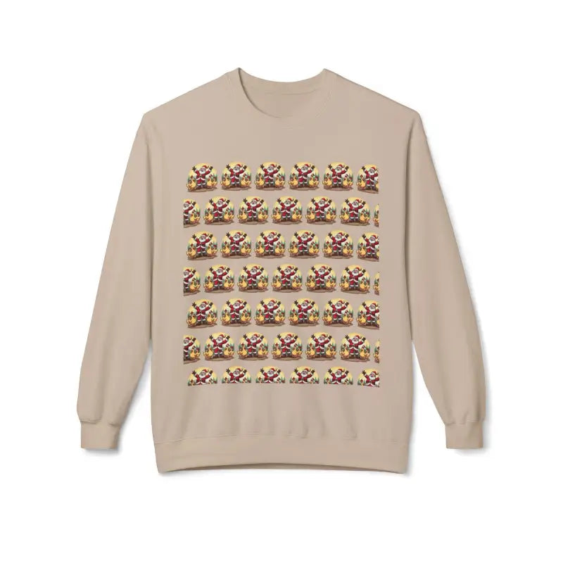 Santa With His Chicks Fleece Crewneck Sweatshirt - Ocean State Styles