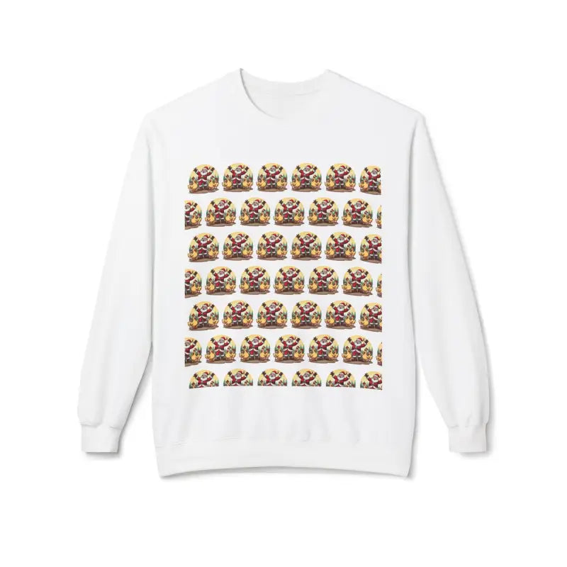 Santa With His Chicks Fleece Crewneck Sweatshirt - Ocean State Styles